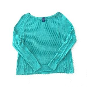 Gap eyelet front long sleeve top